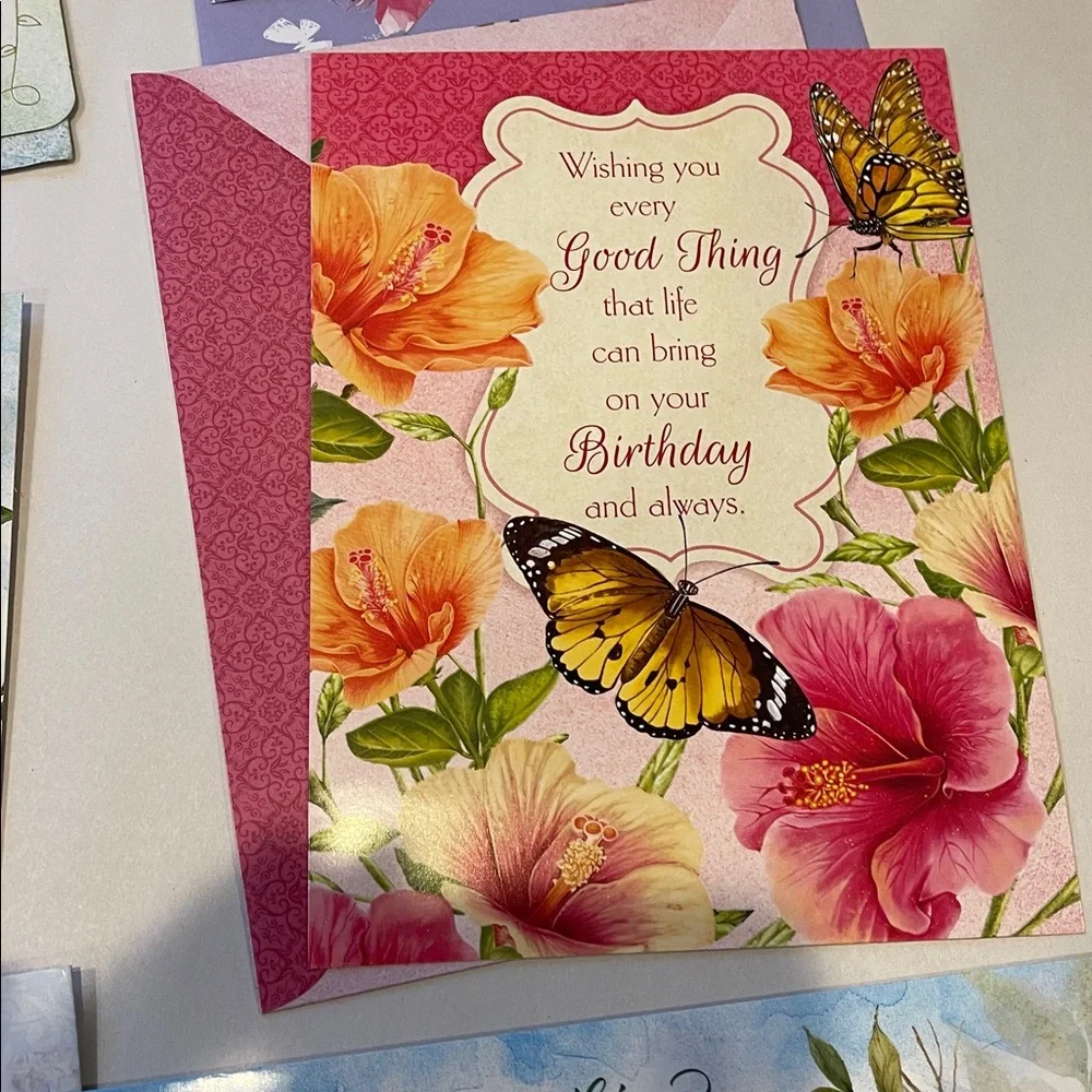 Set of 10 Assorted Birthday Greeting Cards – Floral, Cute & Scenic Designs – New